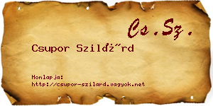 Csupor Szilárd névjegykártya