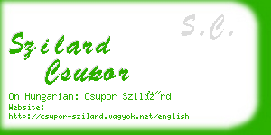 szilard csupor business card